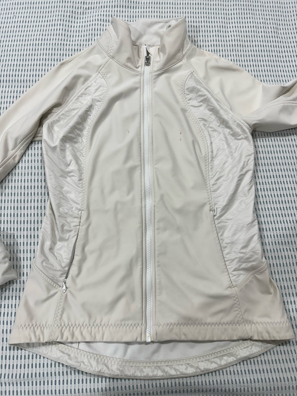 lululemon athletica Cream Zip-Up Bomber Jacket